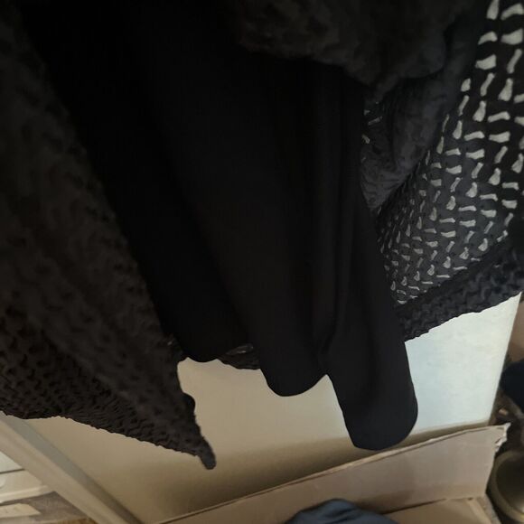 eci New York Charcoal Gray stretch mesh dress Knee Length Long Sleeve sz 12 - Picture 6 of 8